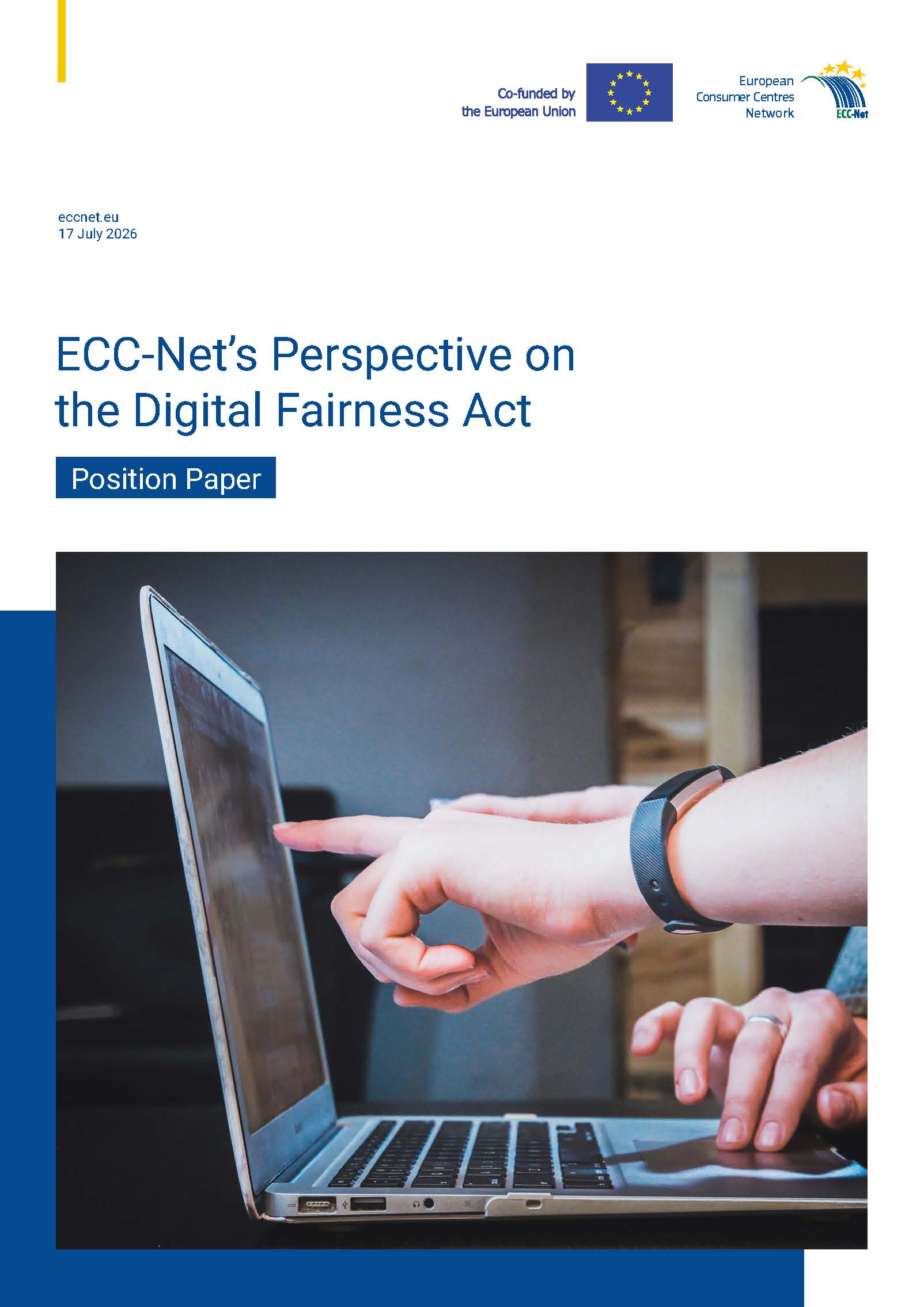Cover of policy paper ECC-Net's Perspective on the Digital Fairness Act
