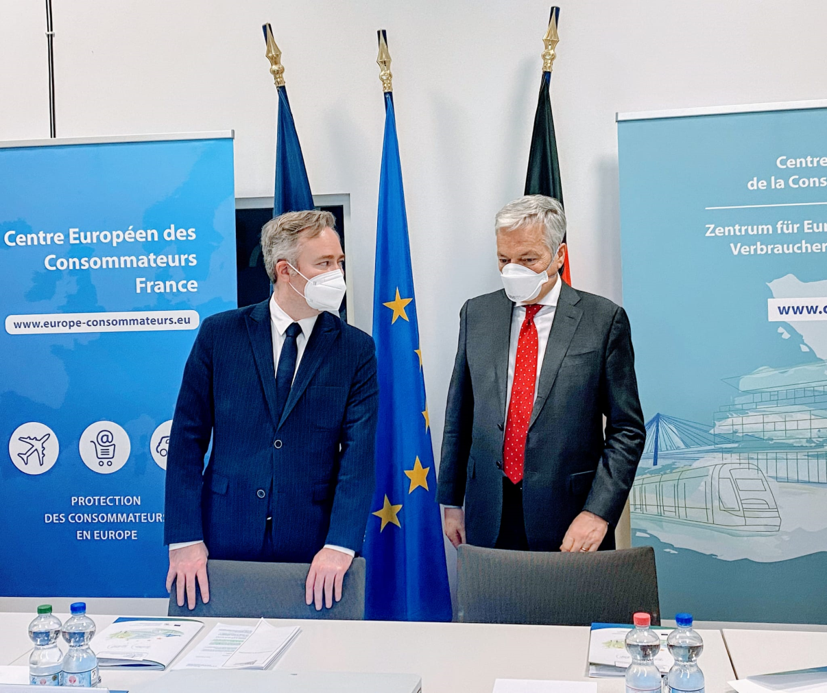 Reynders and Lemoyne at the office of ECC France and Germany