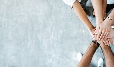 Hands together for teamwork