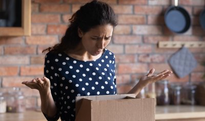 Woman opens package and sees she's got the wrong product